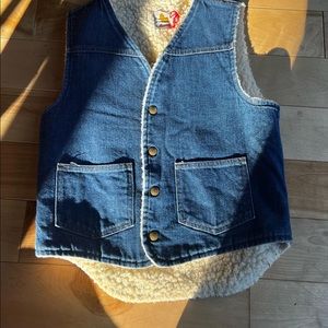 Vintage carhartt denim Sherpa vest 80s